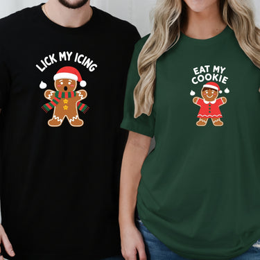 Eat My Cookies Funny Gingerbread Matching T-Shirts For Couples